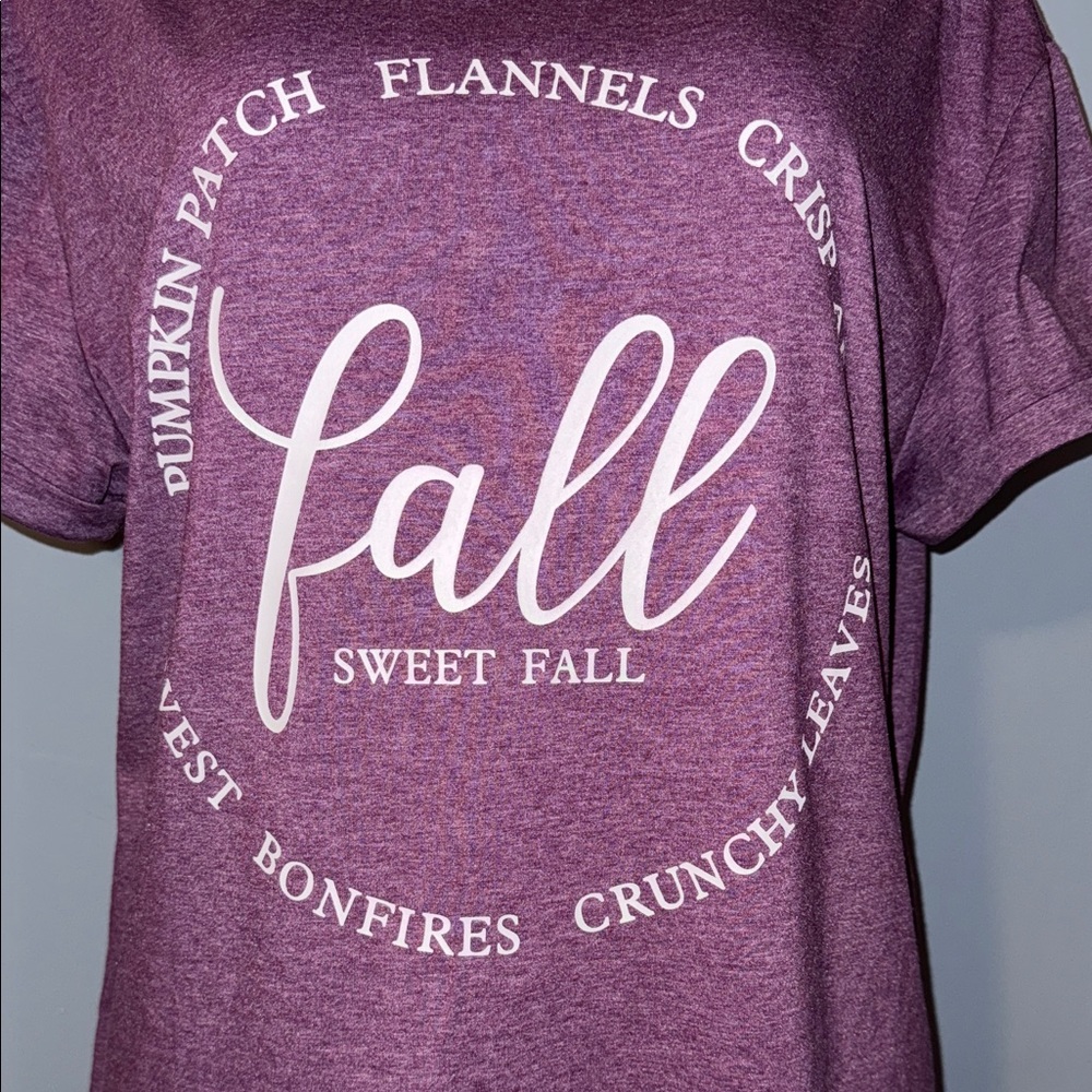Purple Graphic Tee - Fall Sweet Fall - Size Large - Picture 2 of 7